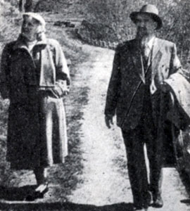 И. В. Курчатов с Мариной Дмитриевной под Москвой, 1952 г.