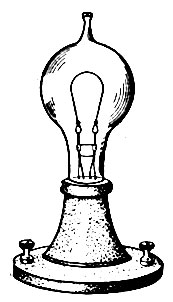 Рис. 6-6. Электрическая лампа накаливания Эдисона (1879 г.)